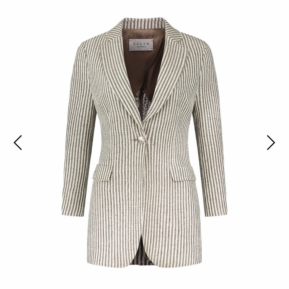 Wolf & Badger Silk Linen Blazer Vulto Amsterdam Size 34R Extra Small XS
